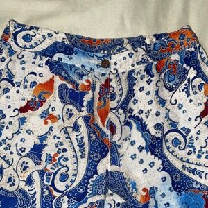 Chico’s Linen Multicolor Paisley Print Pants